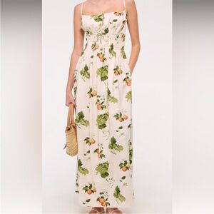 Abercrombie & Fitch Smocked Tie-Front Maxi Dress (M)